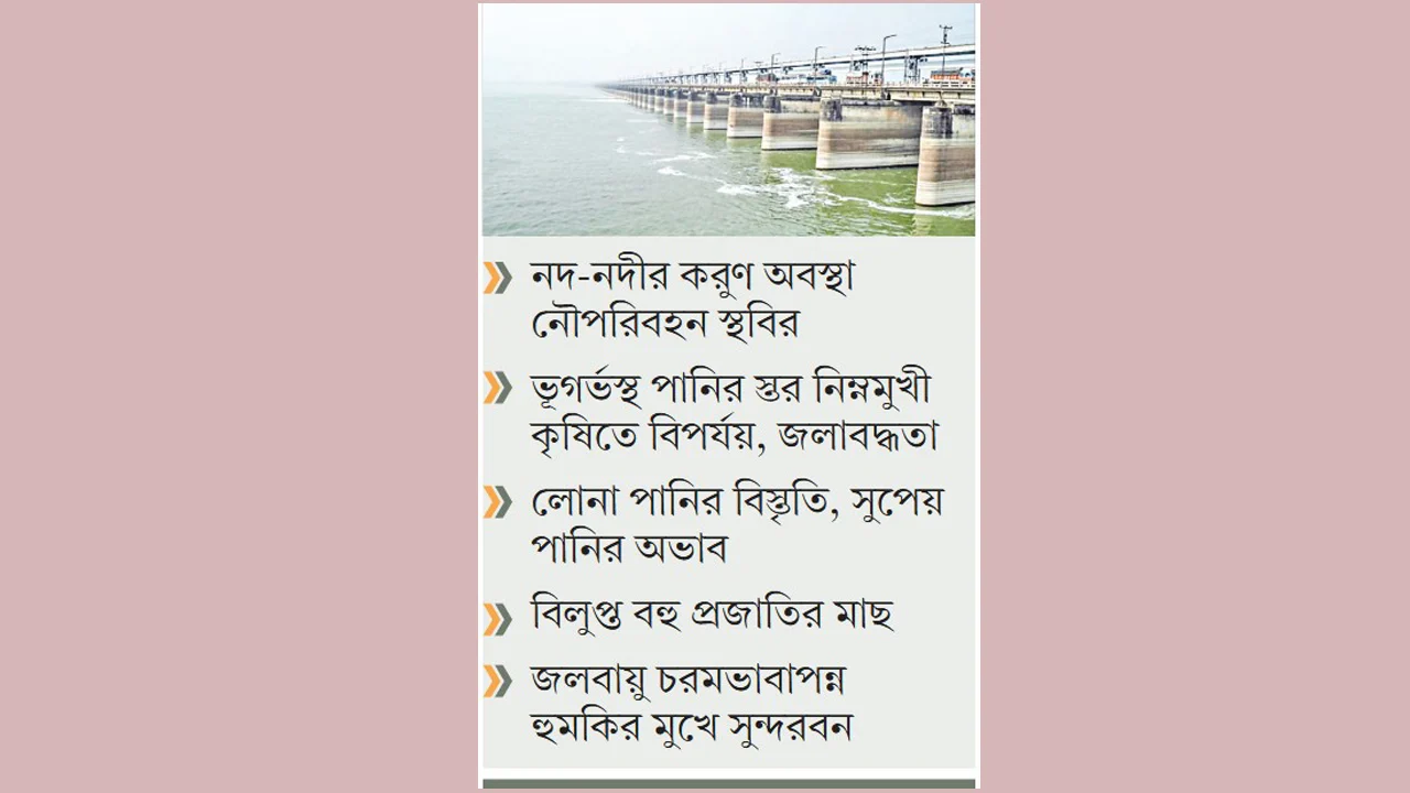 ফারাক্কা বাঁধে মরণদশা দেশের শতাধিক নদীর