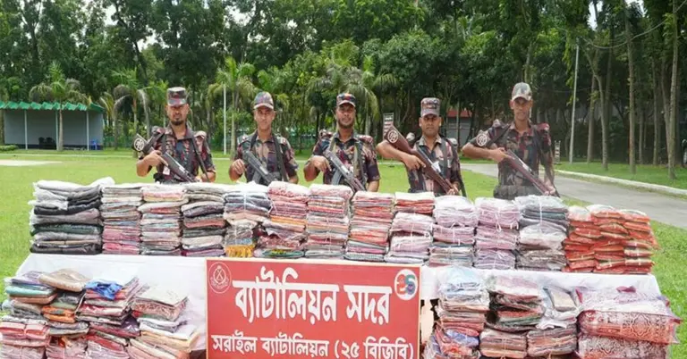 ব্রাহ্মণবাড়িয়ায় ৩৭ লাখ টাকার চোরাচালানের পণ্য জব্দ করেছে বিজিবি